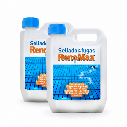 Sellador de fugas de agua en piscinas, balsas y tuberías. 2 unidades de 1,5 kg
